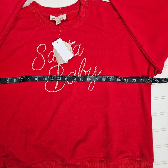 Philosophy Santa Baby Women's Red Ultra Soft Holiday Sweatshirt Size XL NWT - Picture 12 of 15